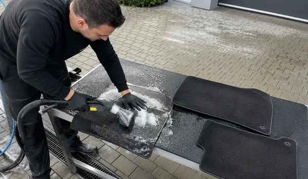 Põrandavaipade süvapuhastus, vaipade niiskusnäit on auto tagastamisel alla 15 protsendi.